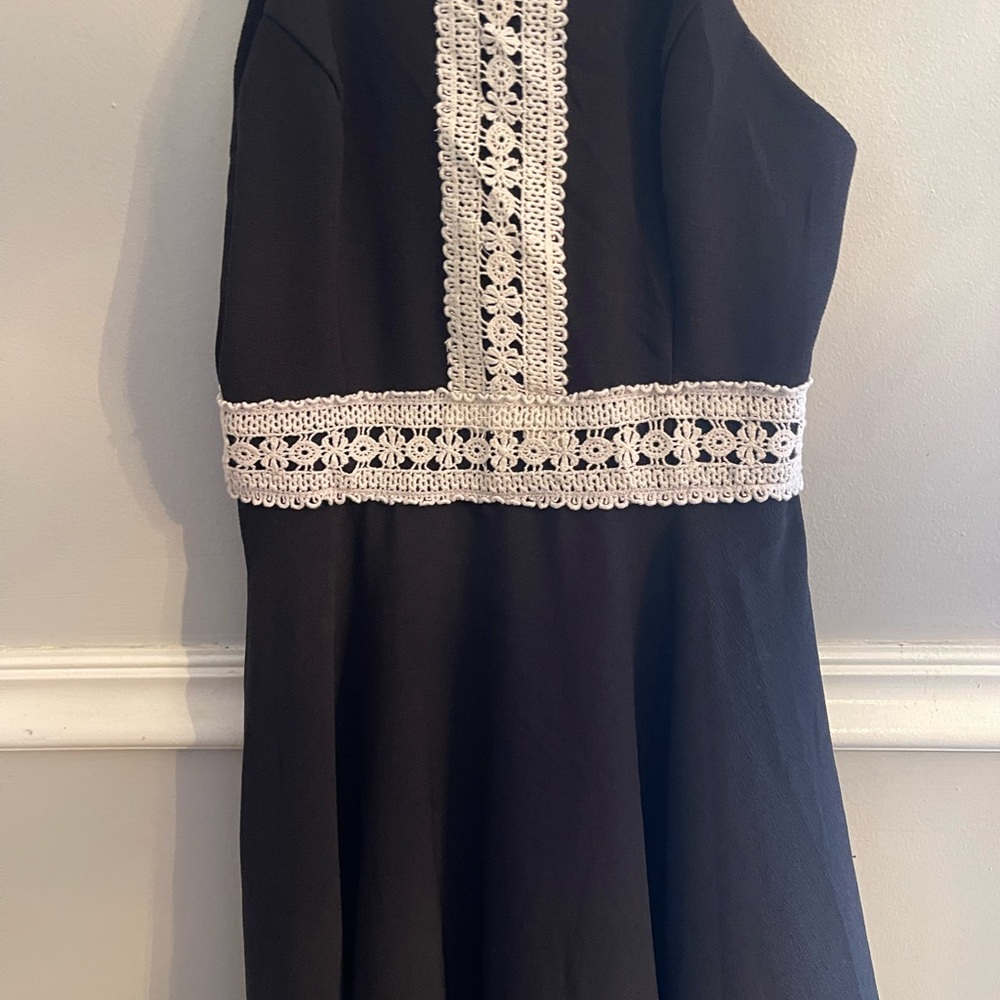 Altar'd State Black Dress with White Lace Detail